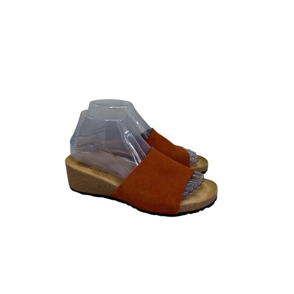Marina Luna Shoes - Marina Luna Suede Leather Wedge Comfort Slide Sandals Italy Made Shoes Womens 7